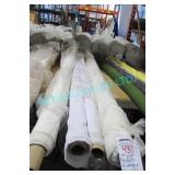 LOT, 4X ROLLS OF WHITE + IVORY POLY FABRIC