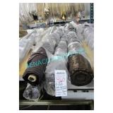LOT, 4X, ROLLS, SATIN BROWN FABRIC (1 W/ JEWELS)