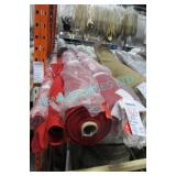 LOT, 4X, ROLLS, RED SATIN FABRIC (TOTAL 168M)