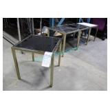 2X, 18" X 18" X 18" GOLD FRAME SIDE TABLES W/ PLEX