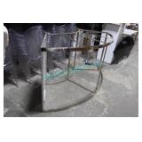 1X, 80" X 30" X 42"H SILVER CURVED BAR FRAME