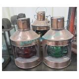 4X, 8" H METAL LANTERNS (2 "PORT" + 2 "STARBOARD")