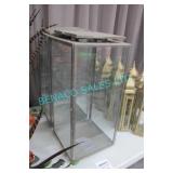 LOT, 2X, 24" TALL GLASS LANTERNS