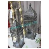 LOT, 2X, METAL LANTERNS (23" + 32" TALL)