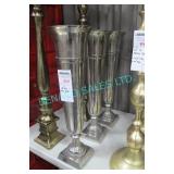 3X, 28" TALL METAL VASES