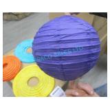 LOT, BOX OF 4 COLOUR ASST CHINESE LANTERNS
