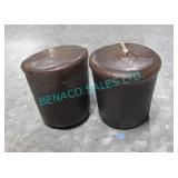 LOT, APRX 80 PCS, 2" BROWN CANDLES