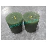 LOT, 48 PCS, 2" GREEN CANDLES