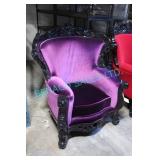1X, LEXINGTON PURPLE VELVET ARMCHAIR