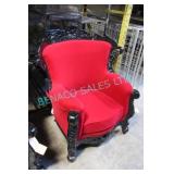 1X, LEXINGTON RED VELVET ARMCHAIR