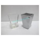 LOT,26PCS, 4"x6.5" LOUVRE CLEAR/SILV. VASES  -NOTE