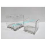 LOT, 30PCS, ASST SQ. GLASS VASES 4"x4" & 5"X4"