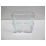 LOT, 12PCS, 6" x 6" SQUARE GLASS VASES