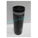 LOT, 6PCS, 4"x11" BLACK JEWELLED VASES