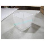 LOT, 16PCS, 3" x 3" WHITE SQUARE GLASS VOTIVES