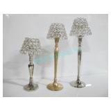 LOT, 30PCS CRYSTAL LAMP SHADES & 24 ASST BASES