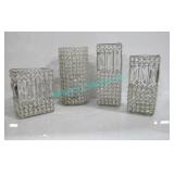 LOT, 9 PCS MISC. CRYSTAL VASE/VOTIVE DISPLAYS