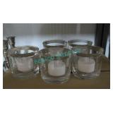 LOT, 28 PCS, THICK GLASS TEA LIGHT HOLDERS