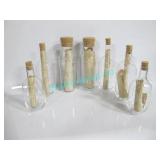 LOT, 7 PCS, ASST GLASS BOTTLES W/ SCROLLS
