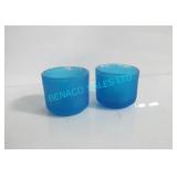 LOT, APRX 60 PCS, 2.5" X 2.25"H BLUE GLASS VOTIVES