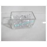 LOT, 6 PCS, 6"X3.5"X4" H GLASS VASES W/ CRYSTALS