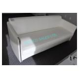 1x, 67" CONTEMPORARY WHITE SOFA W/ SILVER ACCENTS