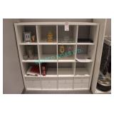 1X, 58"x58"x58"H 16-SECTION WHITE SHELVING UNIT