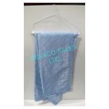 LOT, 35PCS ICE BLUE PINTUCK, 132"D ROUND LINENS