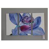 LOT, 3-PC (EACH 16"x30") FLORAL DECOR CANVASES