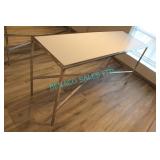 2X, 72" x 24" SILVER FRAME TABLES W/ PLEXI