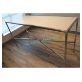 3X, 72" x 24" x 36"H SILVER FRAME TABLES W/ PLEXI