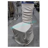 LOT, 14 PCS, CREAM RUCHED CHAIR COVERS