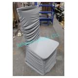 LOT, 292 PCS SILVER RUCHED CHAIR COVERS