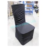 LOT, 312 PCS BLACK RUCHED CHAIR COVERS
