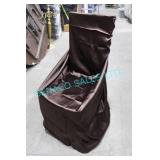 LOT, 240 PCS, CHOC BROWN SATIN CHAIR COVERS