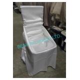 LOT, 331 PCS, WHITE SATIN CHAIR COVERS
