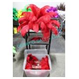 LOT, 4 BINS RED FEATHERS (1950 PCS)