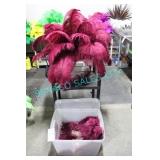LOT, 3 BINS MAROON FEATHERS (908 PCS)