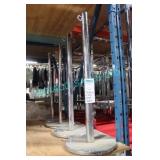 4X, STANCHIONS W/ MISC VELVET ROPES
