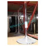 3X, TRUMPET BASE STANCHIONS W/ 3X BLUE ROPES