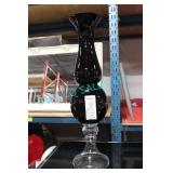 LOT,5PCS, 41"H BLK VASES W/ CLEAR UNATTACHED BASES