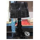 2X, BLK 26" H ACRYLIC LAMP W/ ACRYLIC SHADE