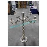 22X, 30" SILVER PLATE BRASS 4 ARM CANDELABRAS