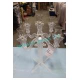 LOT, 4 PCS, CLEAR 24" CANDELABRA W/ VOTIVE SHADES