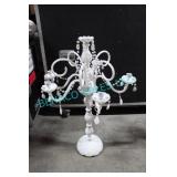7X, 39" WHITE GLAS 5 ARM CANDELABRAS