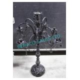 6X, 39" BLACK GLASS 5 ARM CANDELABRAS