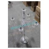 9X, 39" OPAQUE GLASS 4 ARM CANDELABRAS