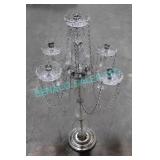 10X, 34" CLEAR GLASS 4 ARM CANDELABRAS