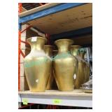 LOT, 6 PCS, 31" H OLD PLASTIC VASES (SOME PEELING)