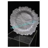 LOT, 225 PCS, 13"D SILVER OYSTER CHARGER PLATES